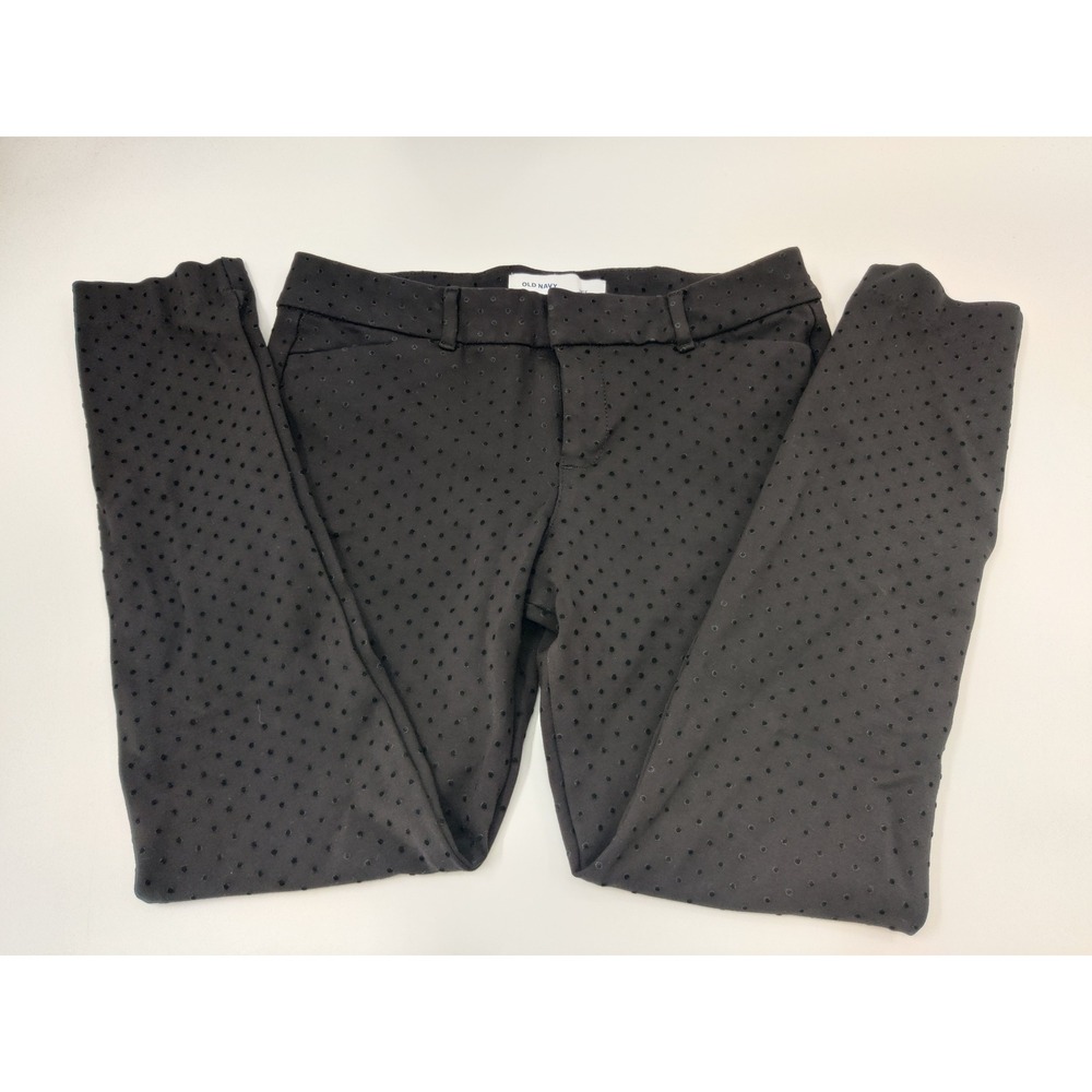Old Navy Women's Pixie Pants Black Dot Pattern Cropped Size 6